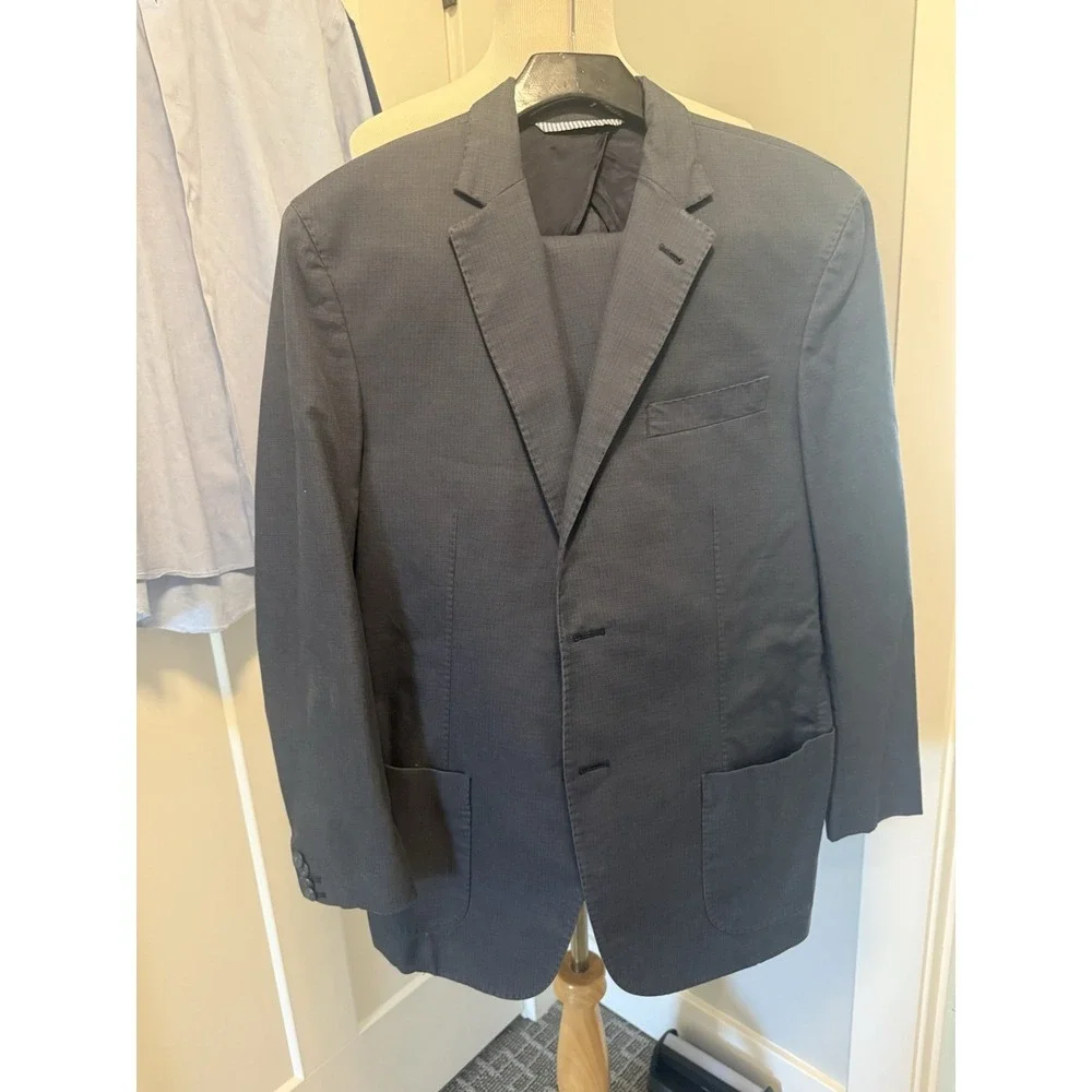Baldessarini Blazer Jacket Men‎ US42 EU52 Gray Wool Suit Dark Coat Elegant